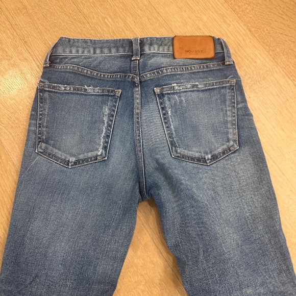 Moussy Vintage Distressed Blue Denim 24 - Picture 5 of 9